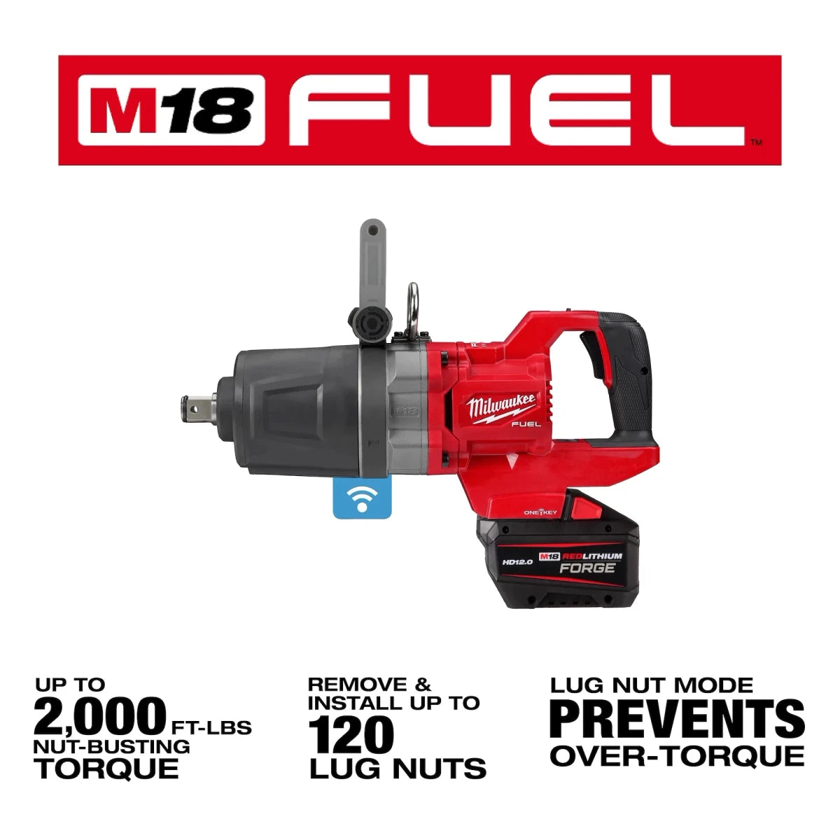M18 FUEL™ 1" D-Handle High Torque Impact Wrench w/ ONE-KEY™ Kit - AAA Industrial Supply