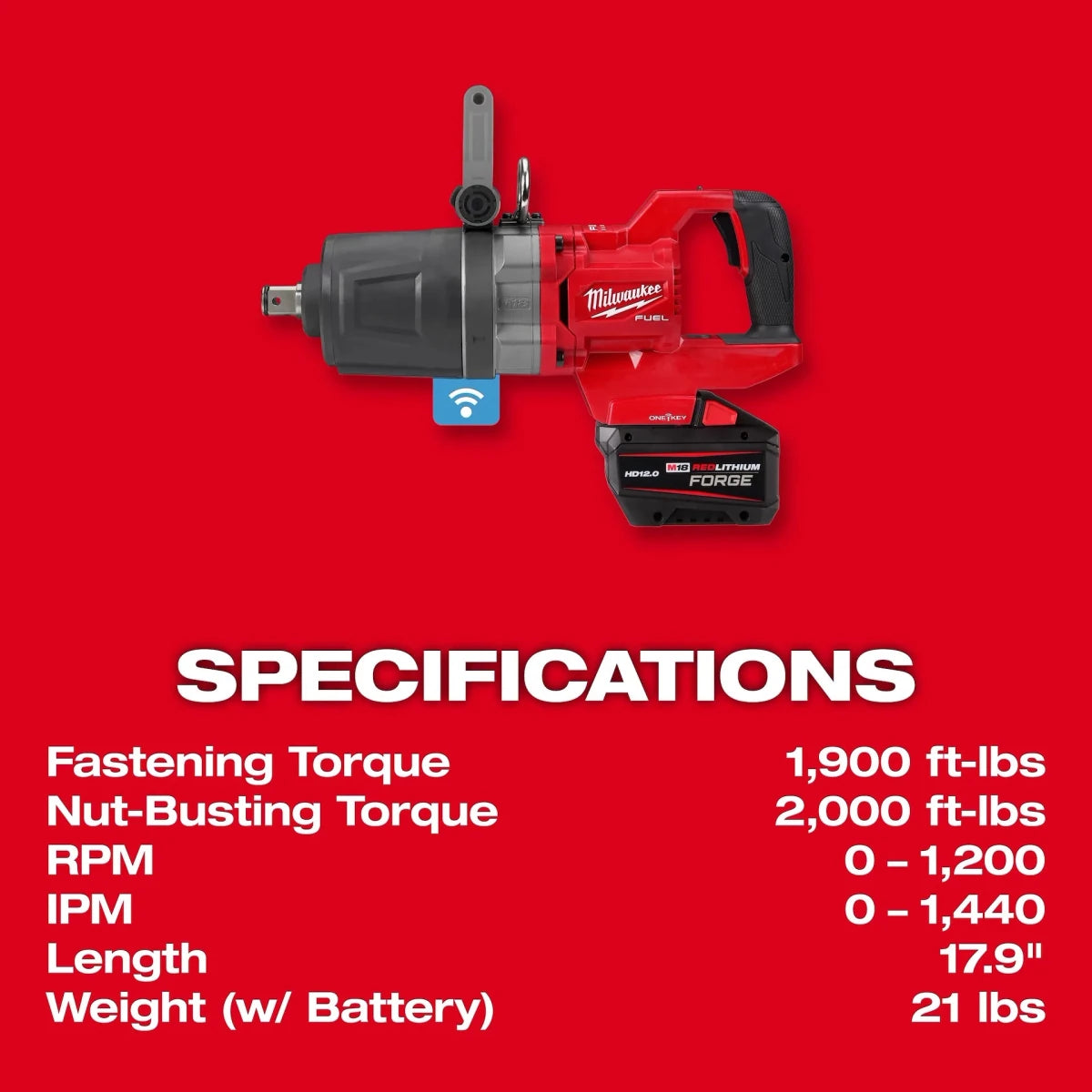 M18 FUEL™ 1" D-Handle High Torque Impact Wrench w/ ONE-KEY™ Kit - AAA Industrial Supply