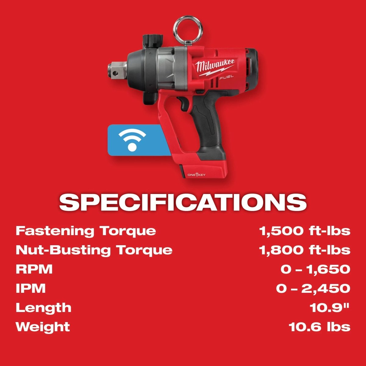 M18 FUEL™ 1" High Torque Impact Wrench w/ ONE - KEY™ - AAA Industrial Supply