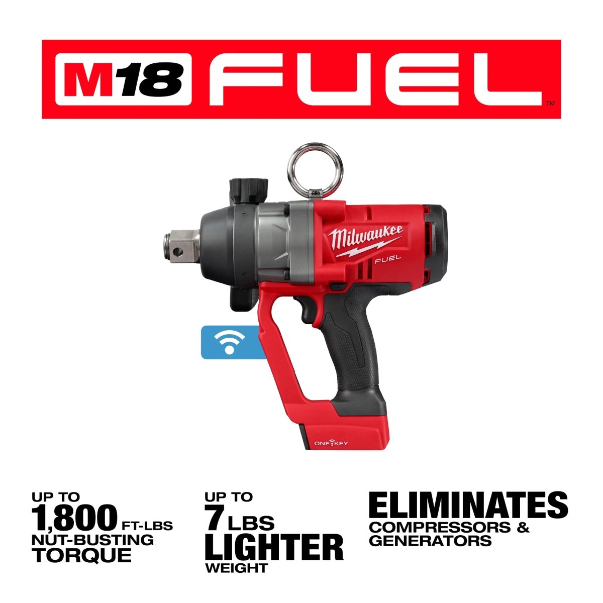 M18 FUEL™ 1" High Torque Impact Wrench w/ ONE - KEY™ - AAA Industrial Supply