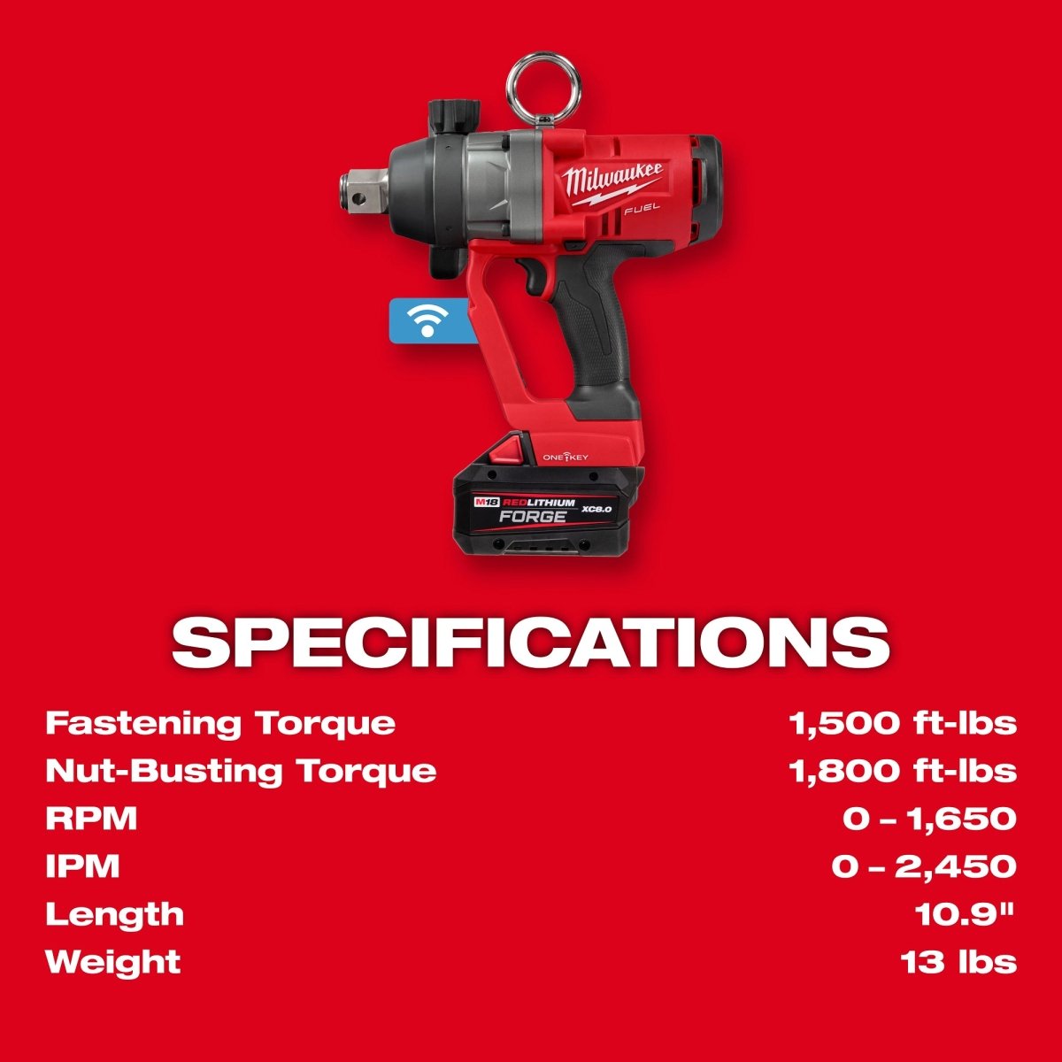 M18 FUEL™ 1" High Torque Impact Wrench w/ ONE - KEY™ Kit - AAA Industrial Supply