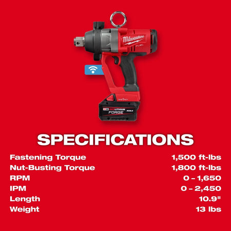M18 FUEL™ 1" High Torque Impact Wrench w/ ONE - KEY™ Kit - AAA Industrial Supply