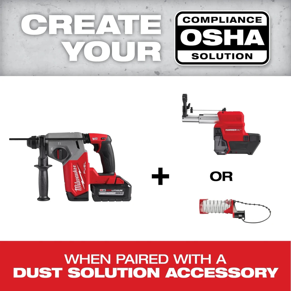 M18 FUEL™ 1" SDS Plus Rotary Hammer w/ ONE-KEY™ Dust Extractor Kit - AAA Industrial Supply