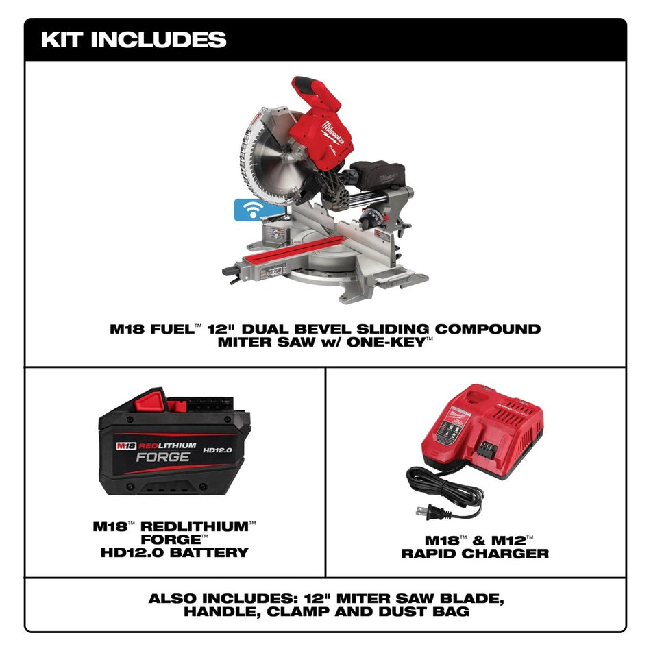 M18 FUEL™ 12" Dual Bevel Sliding Compound Miter Saw - AAA Industrial Supply