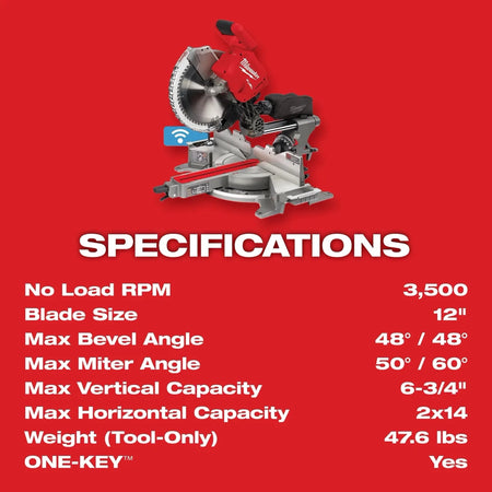 M18 FUEL™ 12” Dual Bevel Sliding Compound Miter Saw – Tool Only - AAA Industrial Supply