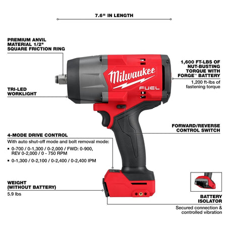 M18 FUEL™ 1/2" High Torque Impact Wrench with Friction - AAA Industrial Supply