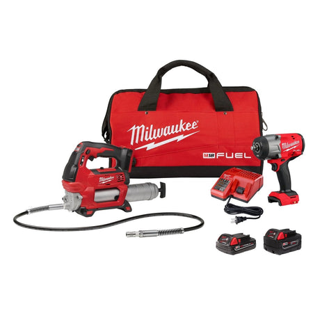M18 FUEL™ 1/2" HTIW w/ Friction Ring & Grease Gun Combo Kit - AAA Industrial Supply