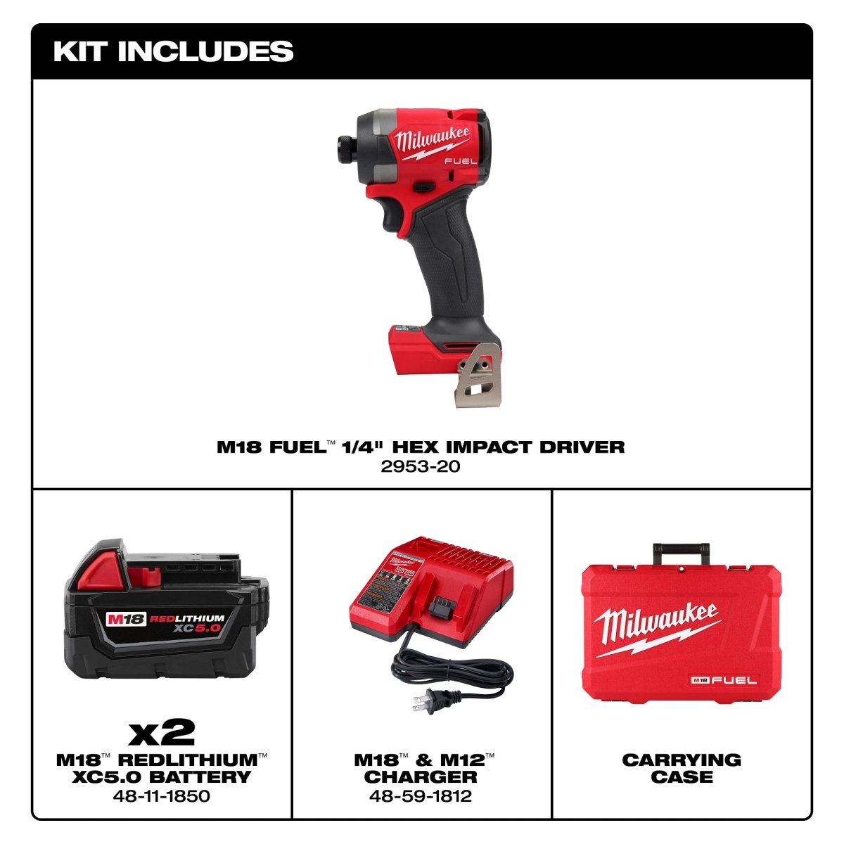 M18 FUEL™ 1/4" Hex Impact Driver Kit - AAA Industrial Supply