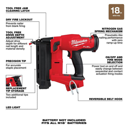 M18 FUEL™ 18 Gauge Brad Nailer - AAA Industrial Supply
