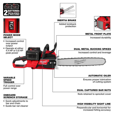 M18 FUEL™ 20" Dual Battery Chainsaw Kit - AAA Industrial Supply