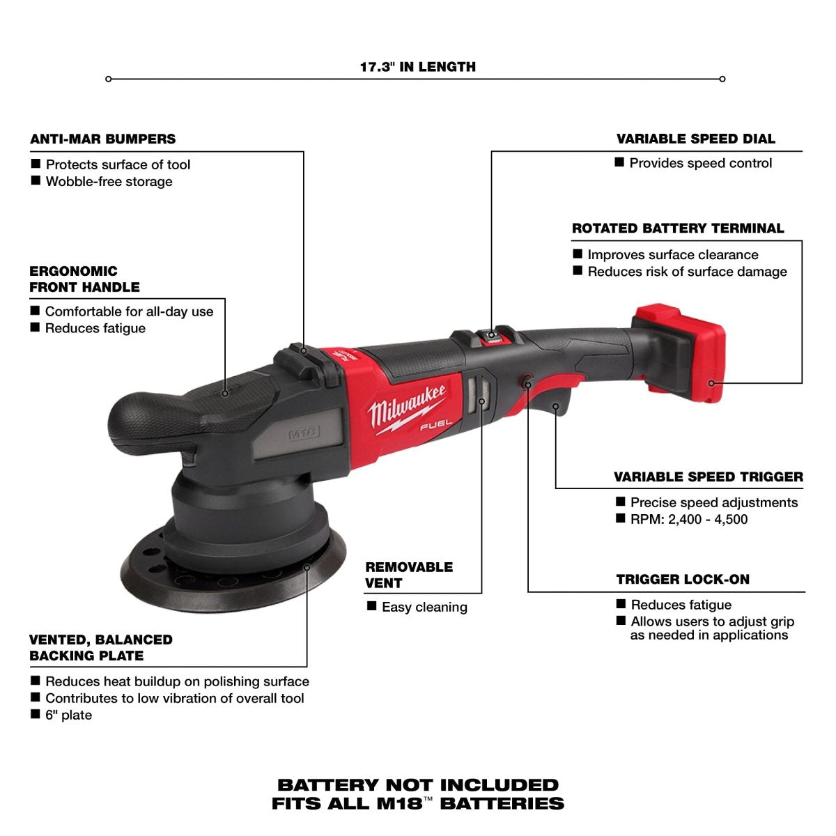 M18 FUEL™ 21mm Random Orbital Polisher - AAA Industrial Supply