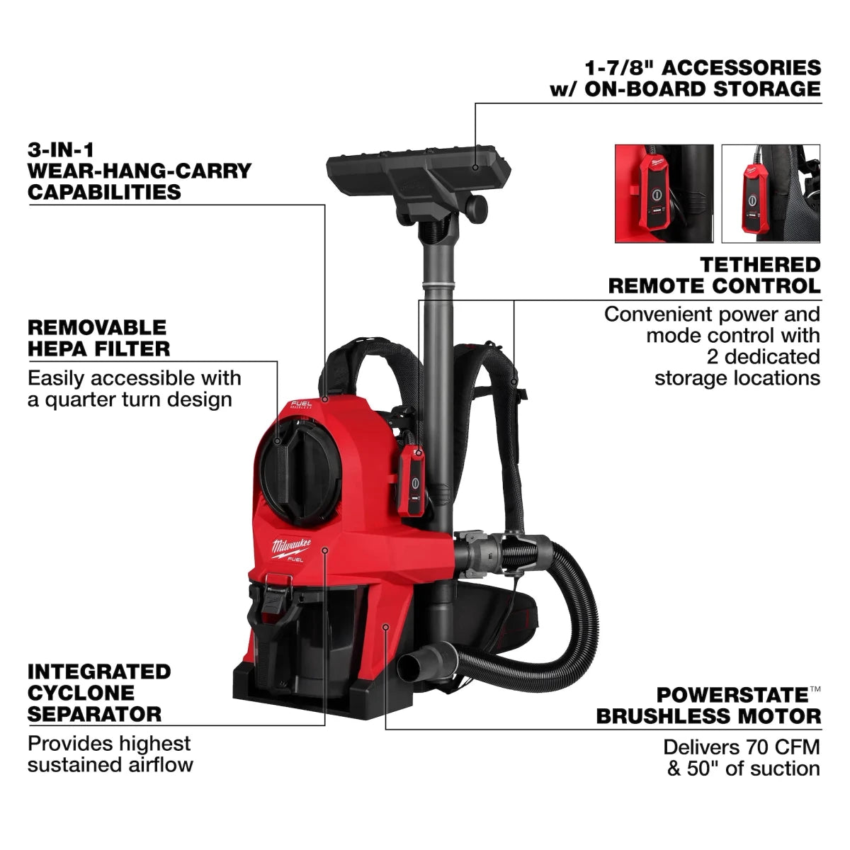 M18 FUEL™ 3-in-1 Backpack Vacuum - AAA Industrial Supply
