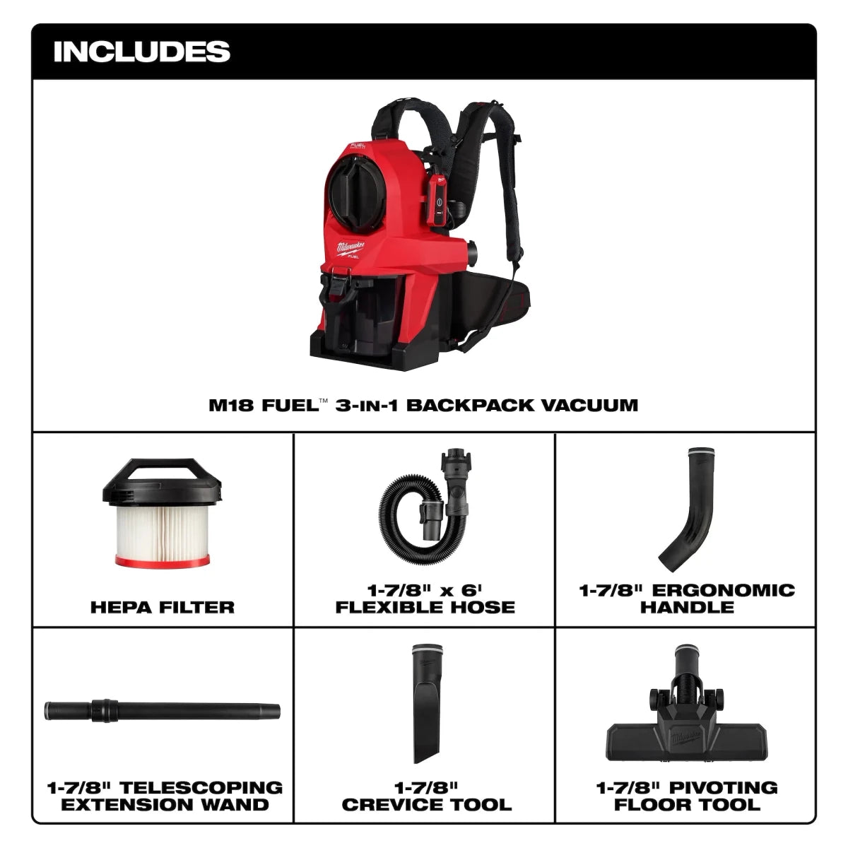 M18 FUEL™ 3-in-1 Backpack Vacuum - AAA Industrial Supply