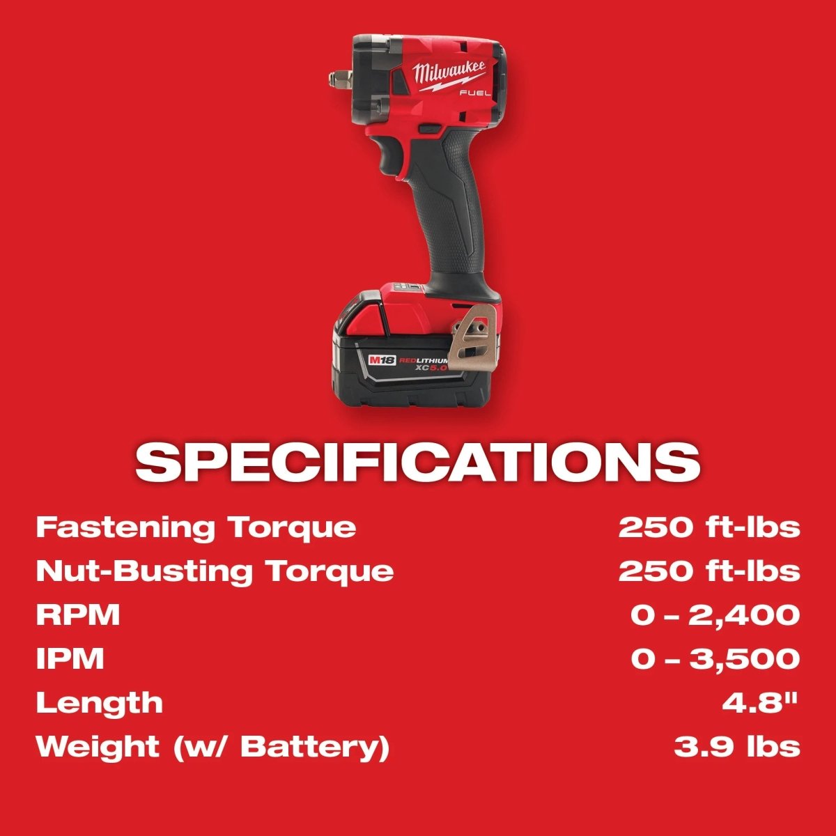 M18 FUEL™ 3/8 " Compact Impact Wrench w/ Friction Ring Kit - AAA Industrial Supply