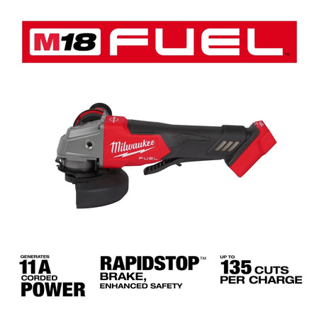 M18 FUEL™ 4 - 1/2" / 5" Braking Grinder Paddle Switch, No - Lock - AAA Industrial Supply