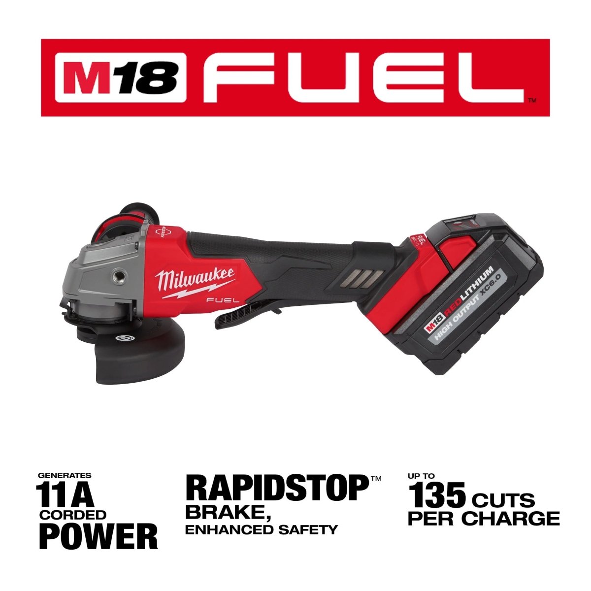 M18 FUEL™ 4 - 1/2" / 5" Braking Grinder Paddle Switch, No - Lock Kit - AAA Industrial Supply