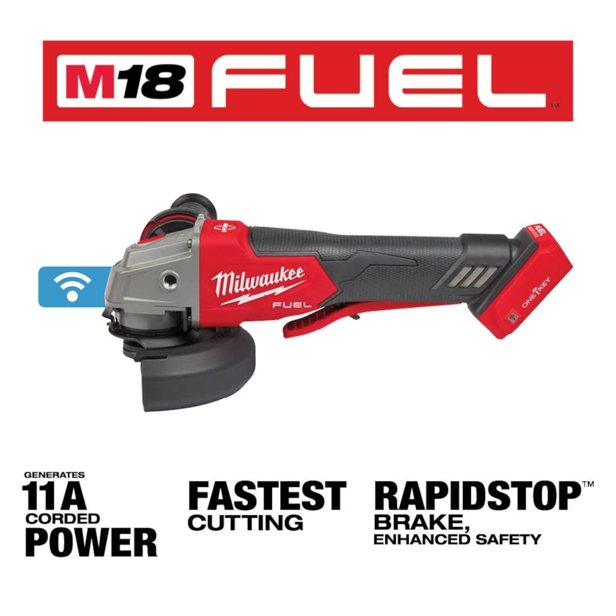 M18 FUEL™ 4 - 1/2" / 5" Braking Grinder w/ ONE - KEY™ Paddle Switch, No Lock - AAA Industrial Supply