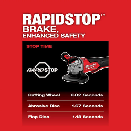 M18 FUEL™ 4 - 1/2" / 5" Braking Grinder w/ ONE - KEY™ Paddle Switch, No Lock - AAA Industrial Supply