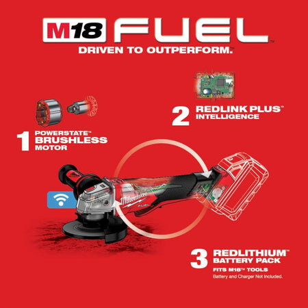 M18 FUEL™ 4 - 1/2" / 5" Braking Grinder w/ ONE - KEY™ Paddle Switch, No Lock - AAA Industrial Supply