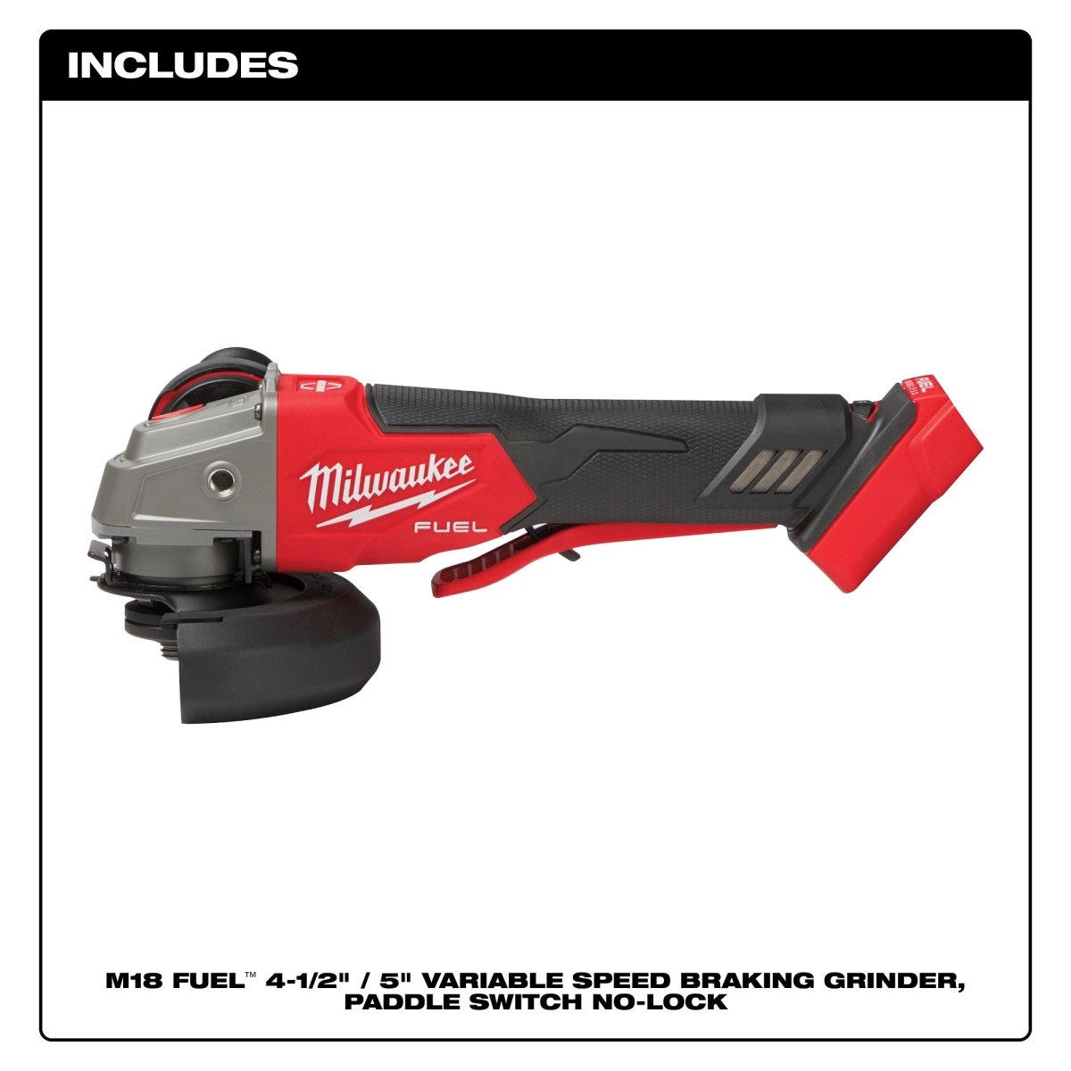 M18 FUEL™ 4 - 1/2" / 5" Variable Speed Braking Grinder, Paddle Switch No - Lock - AAA Industrial Supply