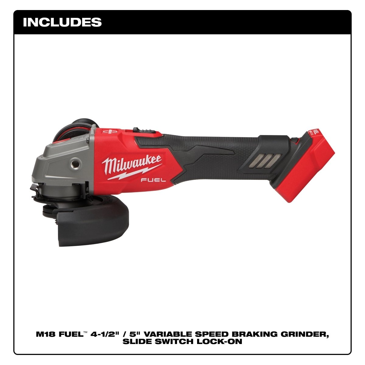 M18 FUEL™ 4 - 1/2" / 5" Variable Speed Braking Grinder, Slide Switch Lock - On - AAA Industrial Supply
