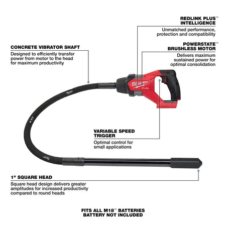 M18 FUEL™ 4' Concrete Pencil Vibrator - AAA Industrial Supply