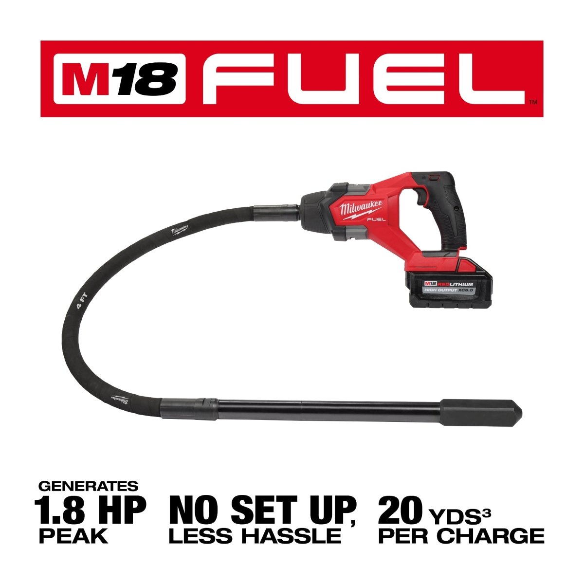 M18 FUEL™ 4' Concrete Pencil Vibrator Kit - AAA Industrial Supply
