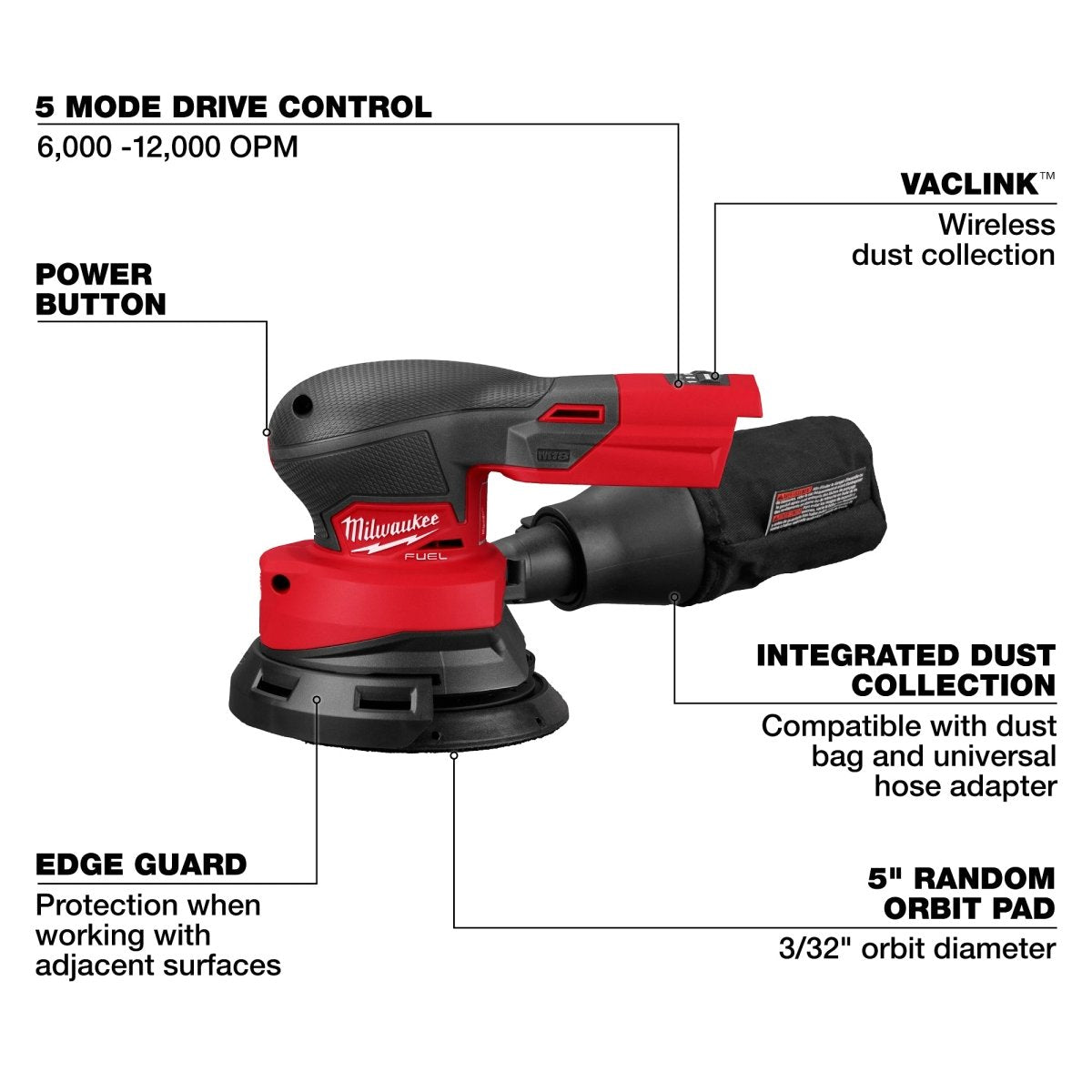 M18 FUEL™ 5" Random Orbital Sander - AAA Industrial Supply