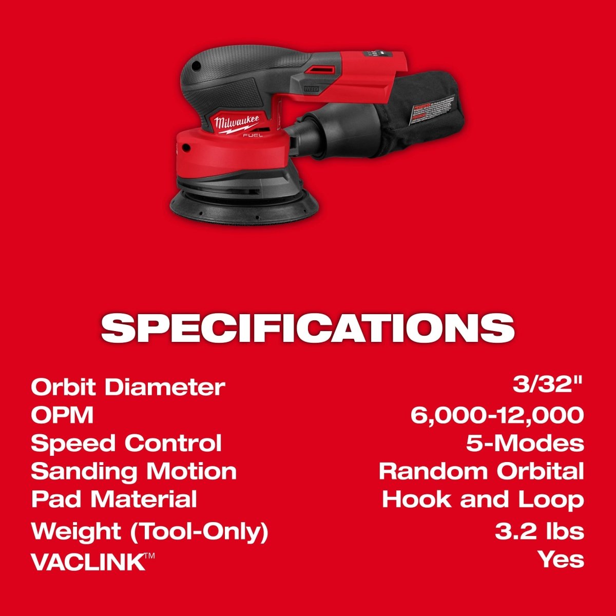 M18 FUEL™ 5" Random Orbital Sander - AAA Industrial Supply