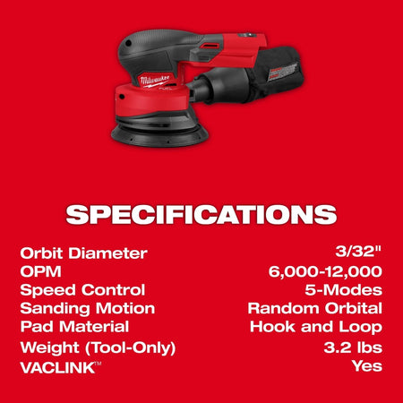 M18 FUEL™ 5" Random Orbital Sander - AAA Industrial Supply