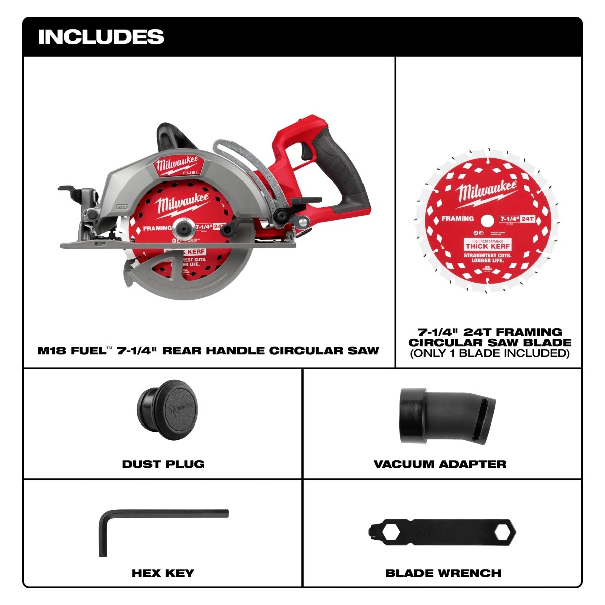 M18 FUEL™ 7 - 1/4" Rear Handle Circular Saw - AAA Industrial Supply