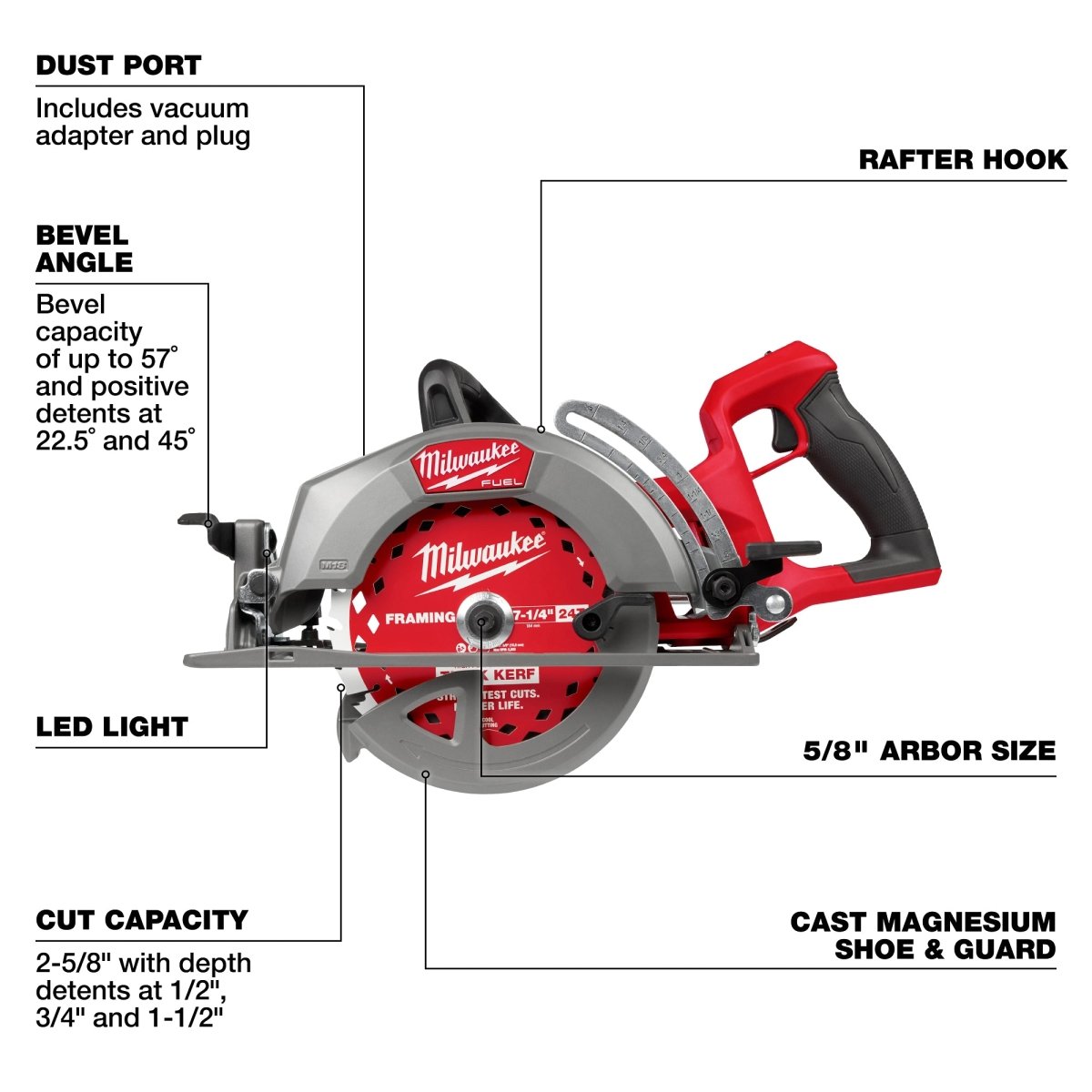 M18 FUEL™ 7 - 1/4" Rear Handle Circular Saw - AAA Industrial Supply