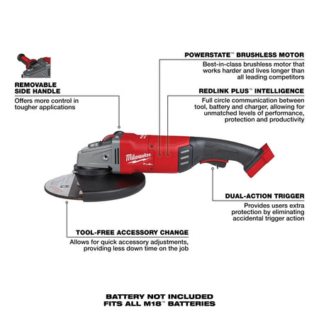 M18 FUEL™ 7" / 9" Large Angle Grinder (Tool Only) - AAA Industrial Supply