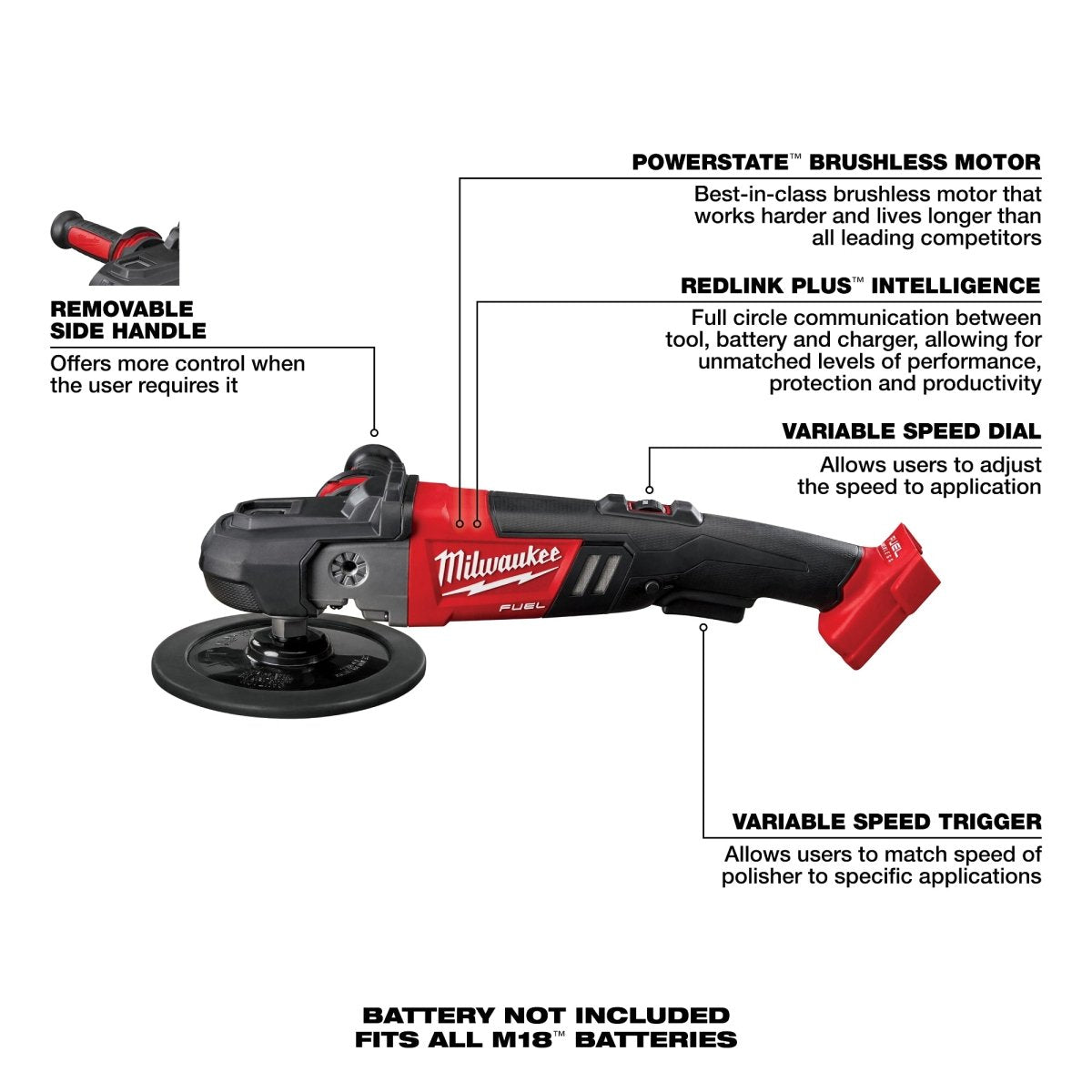 M18 FUEL™ 7” Variable Speed Polisher - AAA Industrial Supply