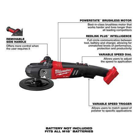 M18 FUEL™ 7” Variable Speed Polisher - AAA Industrial Supply