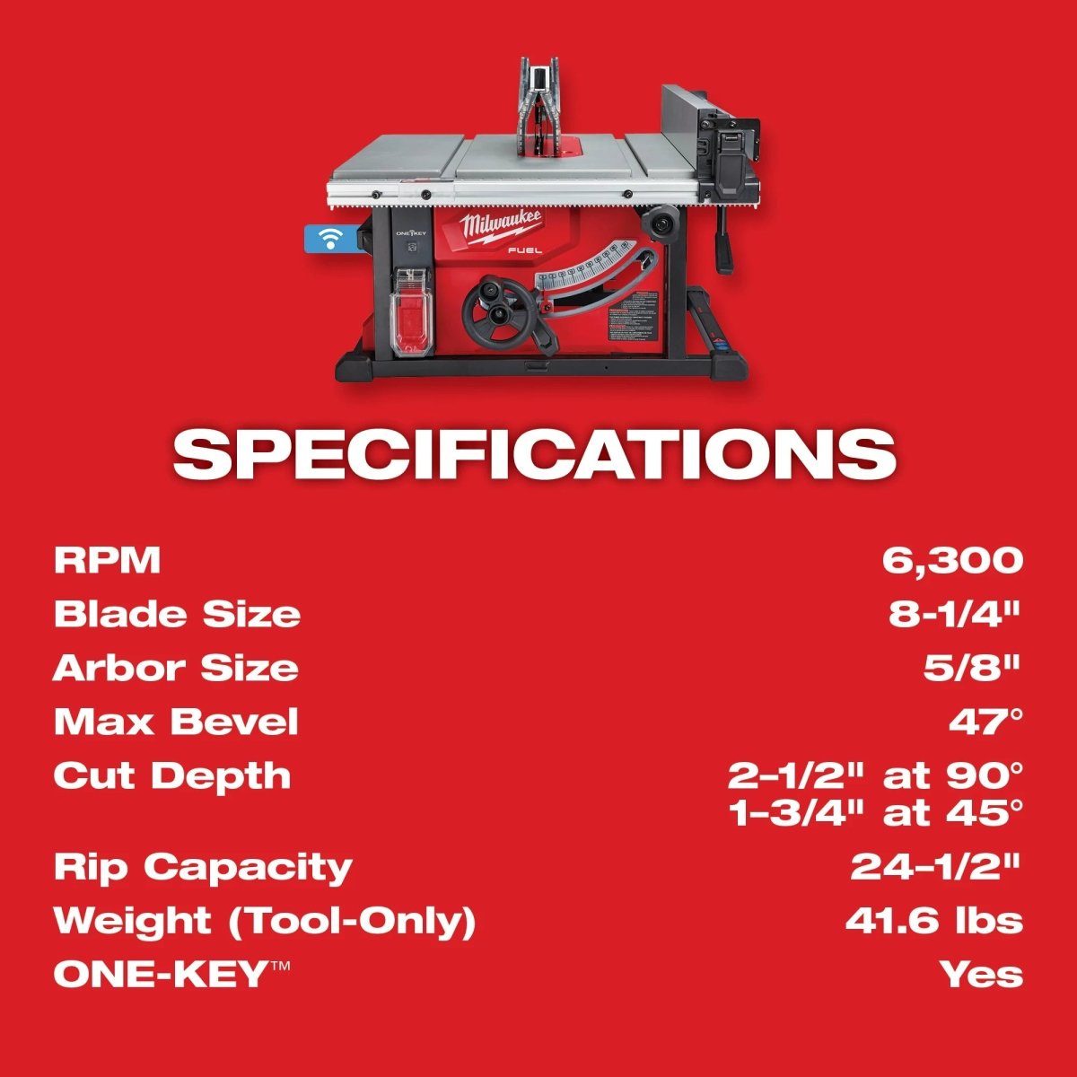 M18 FUEL™ 8 - 1/4" Table Saw w/ ONE - KEY™ - AAA Industrial Supply