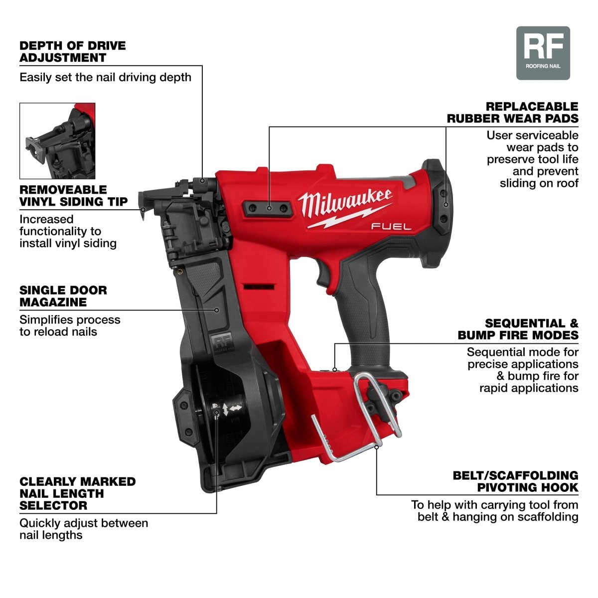 M18 FUEL™ Coil Roofing Nailer - AAA Industrial Supply
