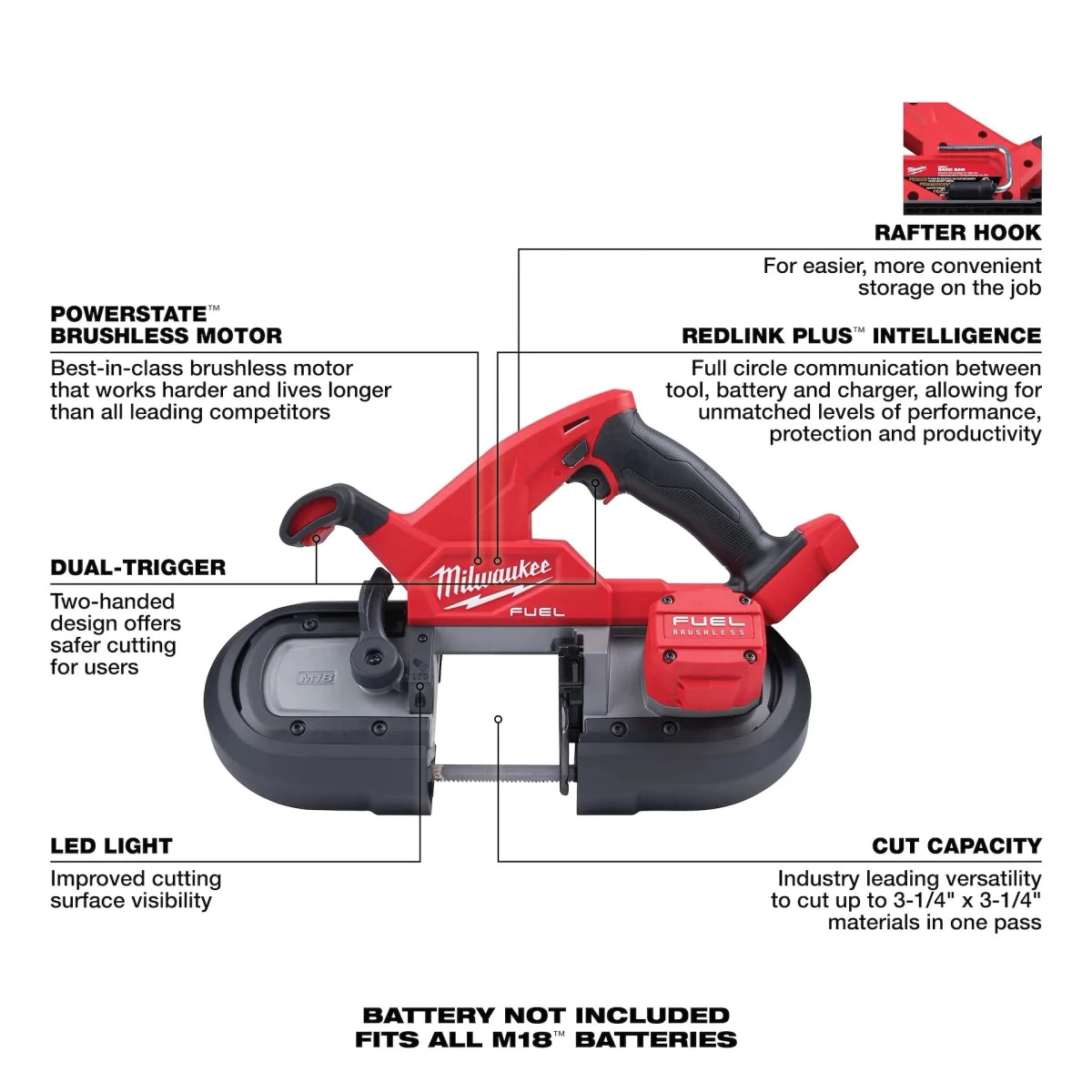M18 FUEL™ Compact Dual-Trigger Band Saw (Tool-Only) - AAA Industrial Supply