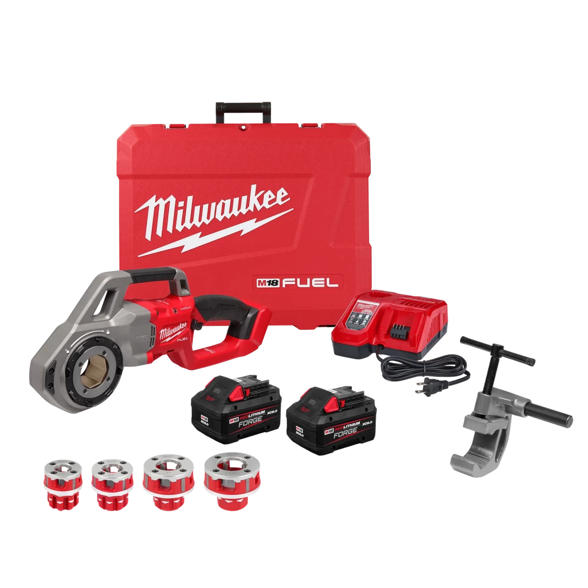 M18 FUEL™ Compact Pipe Threader w/ ONE-KEY™ w/ 1/2" - 1-1/4" Compact NPT Forged Aluminum Die Heads - AAA Industrial Supply