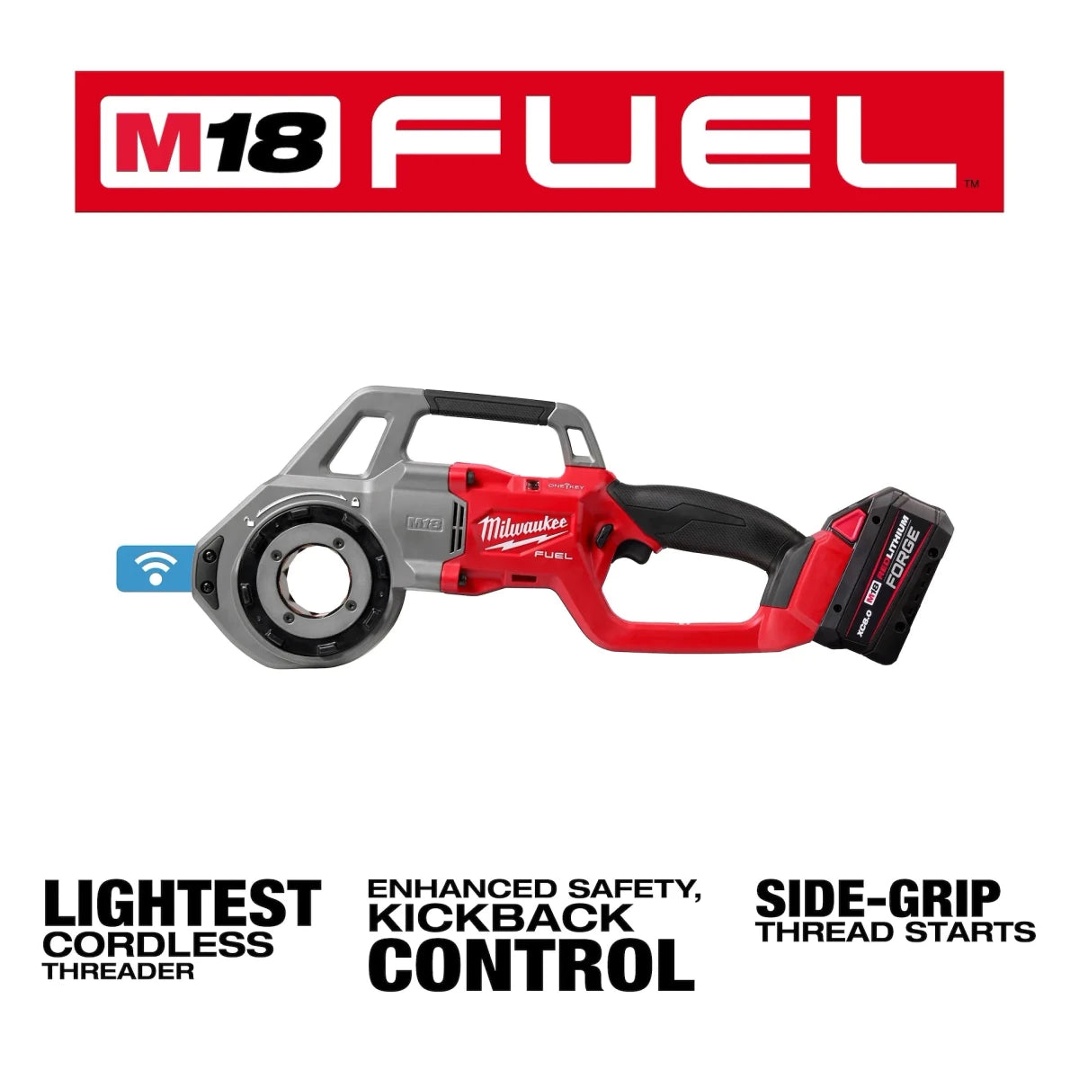 M18 FUEL™ Compact Pipe Threader w/ ONE-KEY™ w/ 1/2" - 1-1/4" Compact NPT Forged Aluminum Die Heads - AAA Industrial Supply