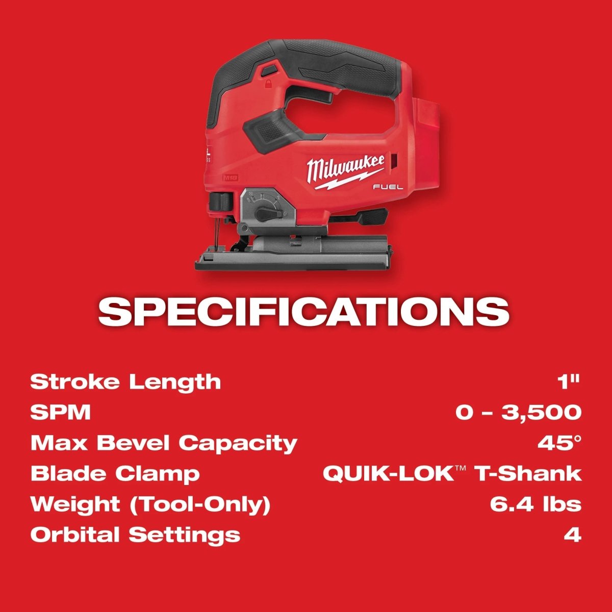 M18 FUEL™ D - Handle Jig Saw - AAA Industrial Supply