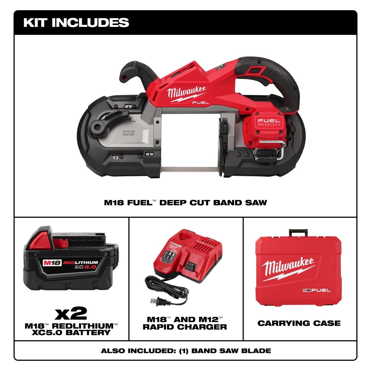 M18 FUEL™ Deep Cut Band Saw Kit - AAA Industrial Supply