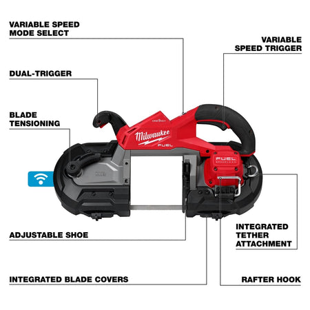 M18 FUEL™ Deep Cut Dual Trigger Band Saw w/ ONE - KEY™ - AAA Industrial Supply