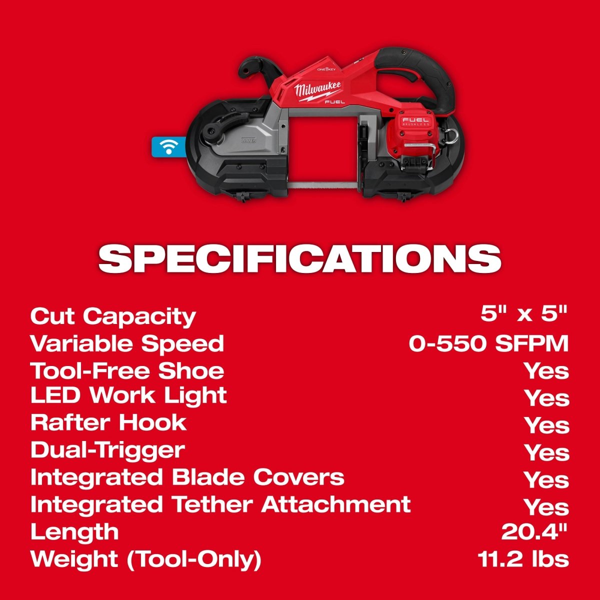 M18 FUEL™ Deep Cut Dual Trigger Band Saw w/ ONE - KEY™ - AAA Industrial Supply
