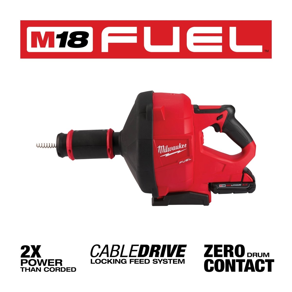 M18 FUEL™ Drain Snake w/ CABLE DRIVE™ with 5/16” Cable - AAA Industrial Supply