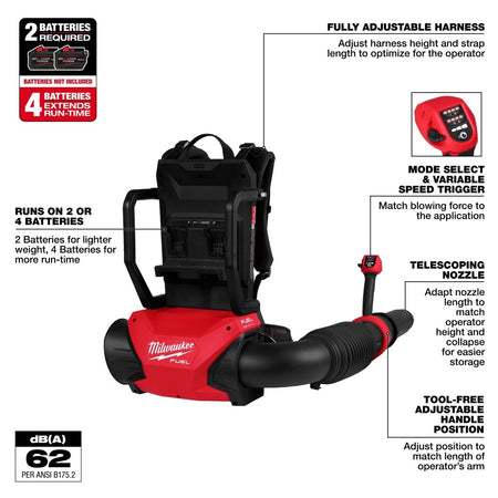M18 FUEL™ Dual Battery Backpack Blower - AAA Industrial Supply