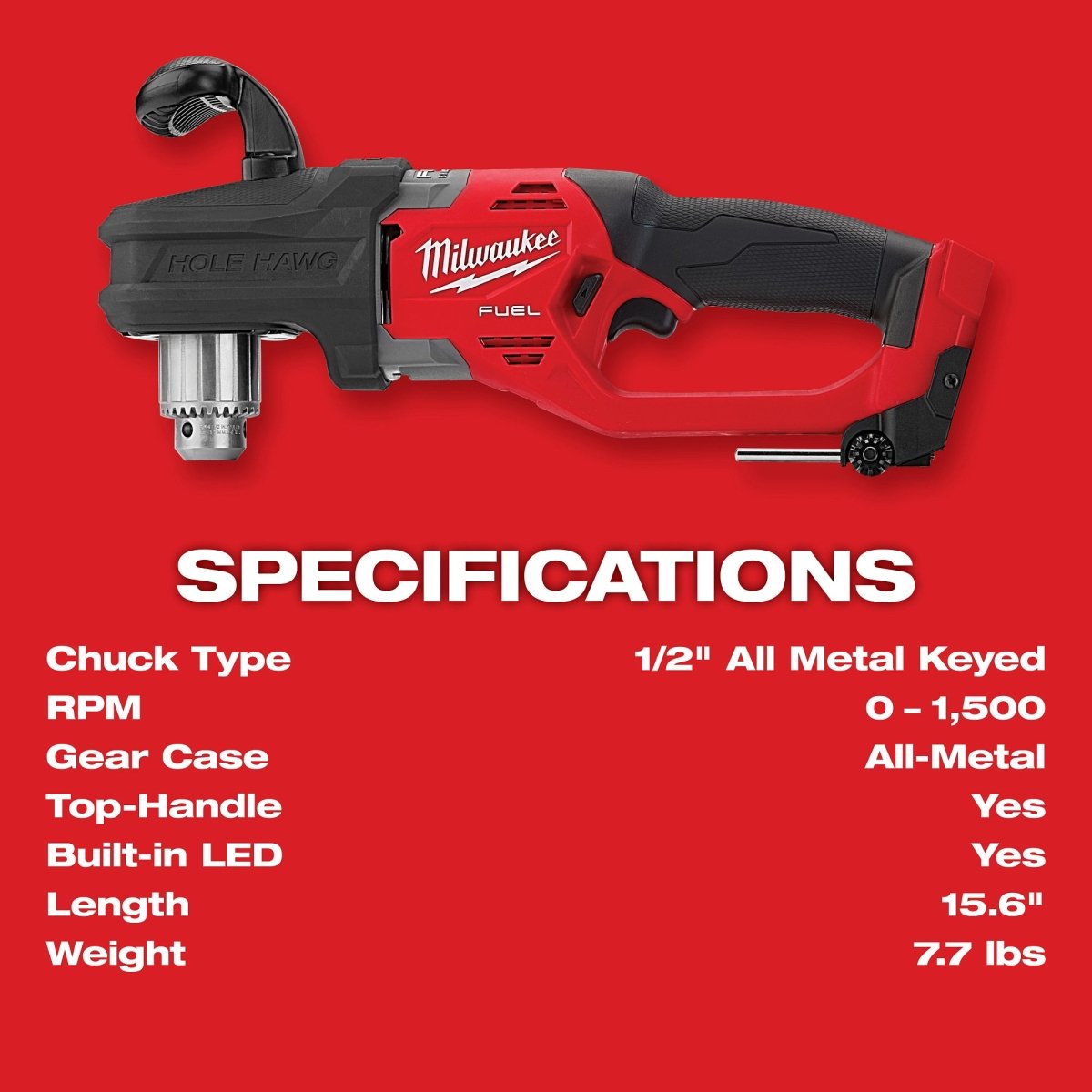 M18 FUEL™ HOLE HAWG® 1/2" Right Angle Drill - AAA Industrial Supply