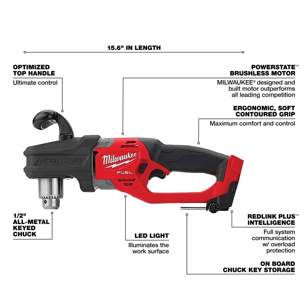 M18 FUEL™ HOLE HAWG® 1/2" Right Angle Drill - AAA Industrial Supply