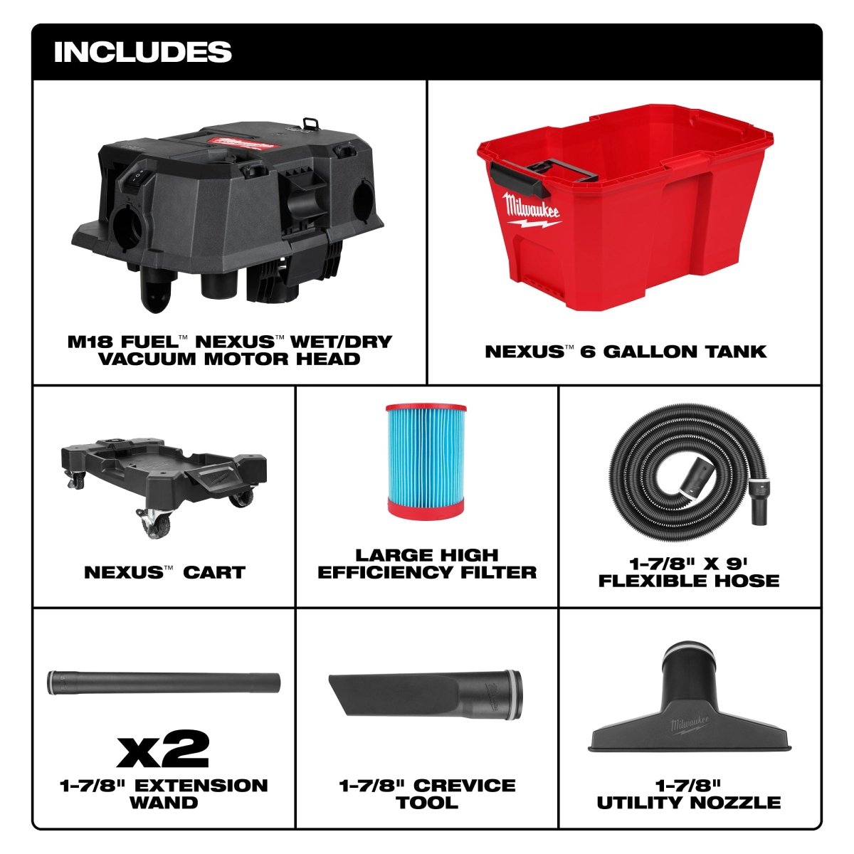 M18 FUEL™ NEXUS™ 6 Gallon Wet/Dry Vacuum - AAA Industrial Supply