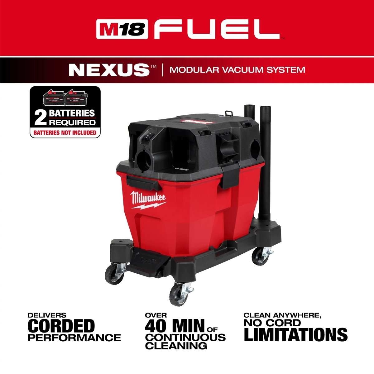 M18 FUEL™ NEXUS™ 9 Gallon Dual - Battery Wet/Dry Vacuum - AAA Industrial Supply